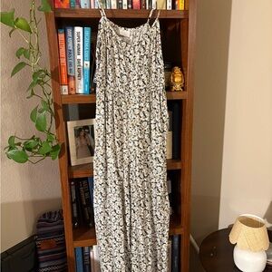 Abound Black and White Floral Jumpsuit